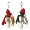 11CM Plush Christmas Jointed Bear Keychain With Candy Bag Plush Toys Pendant