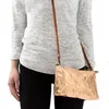 Factory customized women metallic golden washable kraft paper gift handbag clutch bag ladies