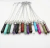 Fashion 2017 Natural Assorted Gemstone Quartz Crystal Point Pendants Prism Long Hexagon Pendum Pendant For Gift