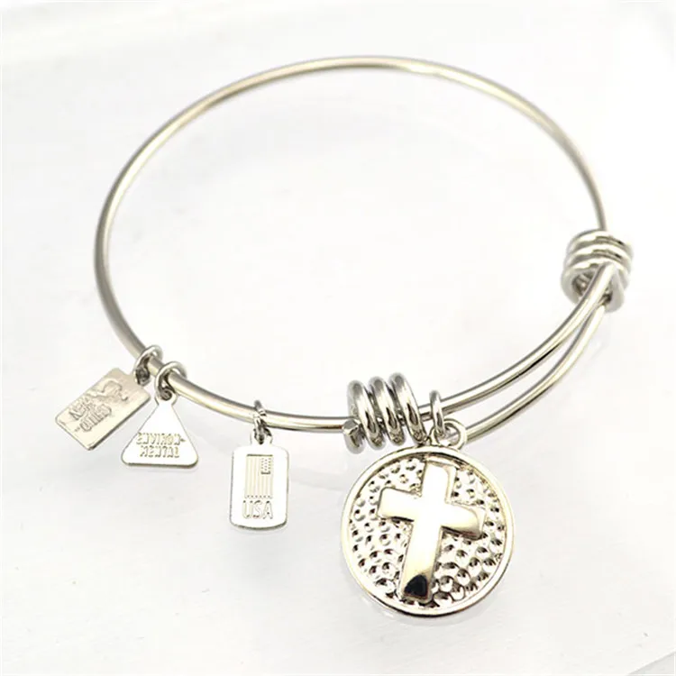 Hot selling 316L stainless steel cable wire ani adjustable bangle