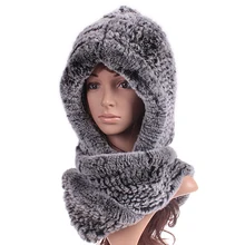 High Quality Fashion Hats Warm font b Winter b font Women Rex Rabbit Fur Ring Scaves