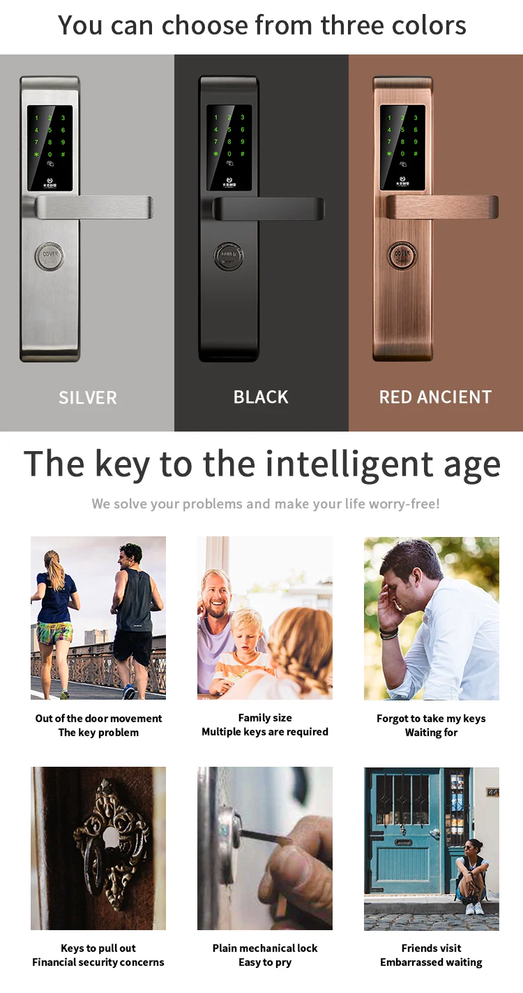 hotel key card reader card swipe door lock system digital smart door lock