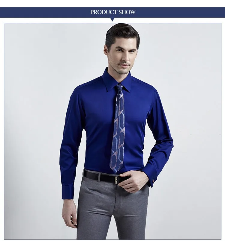 Custom Cotton Long Sleeve Navy Blue Dress Shirts Men - Buy Custom Dress ...