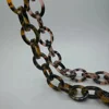 Tortoise shell acrylic hand bag chain handbag strap factory gold and marble color mix link