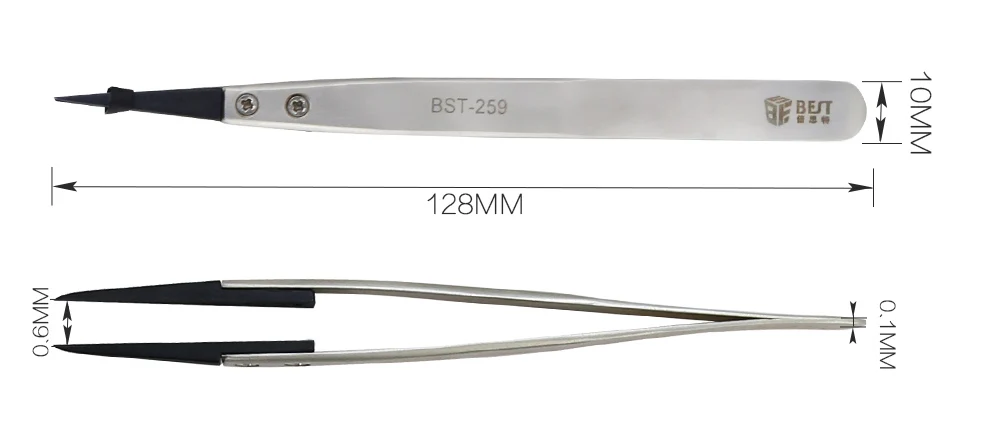 Rubber tipped tweezers replaceable tip esd tweezers