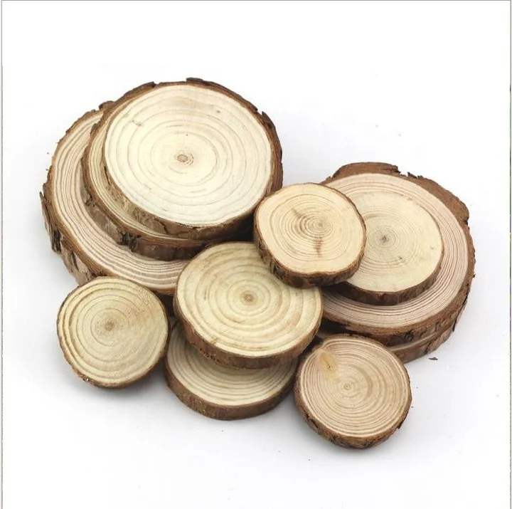 DIY Wooden Slices Round Ornament Circles Handmade Natural Craft Chip Decor Hot
