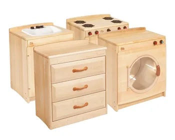 wooden preschool kitchen