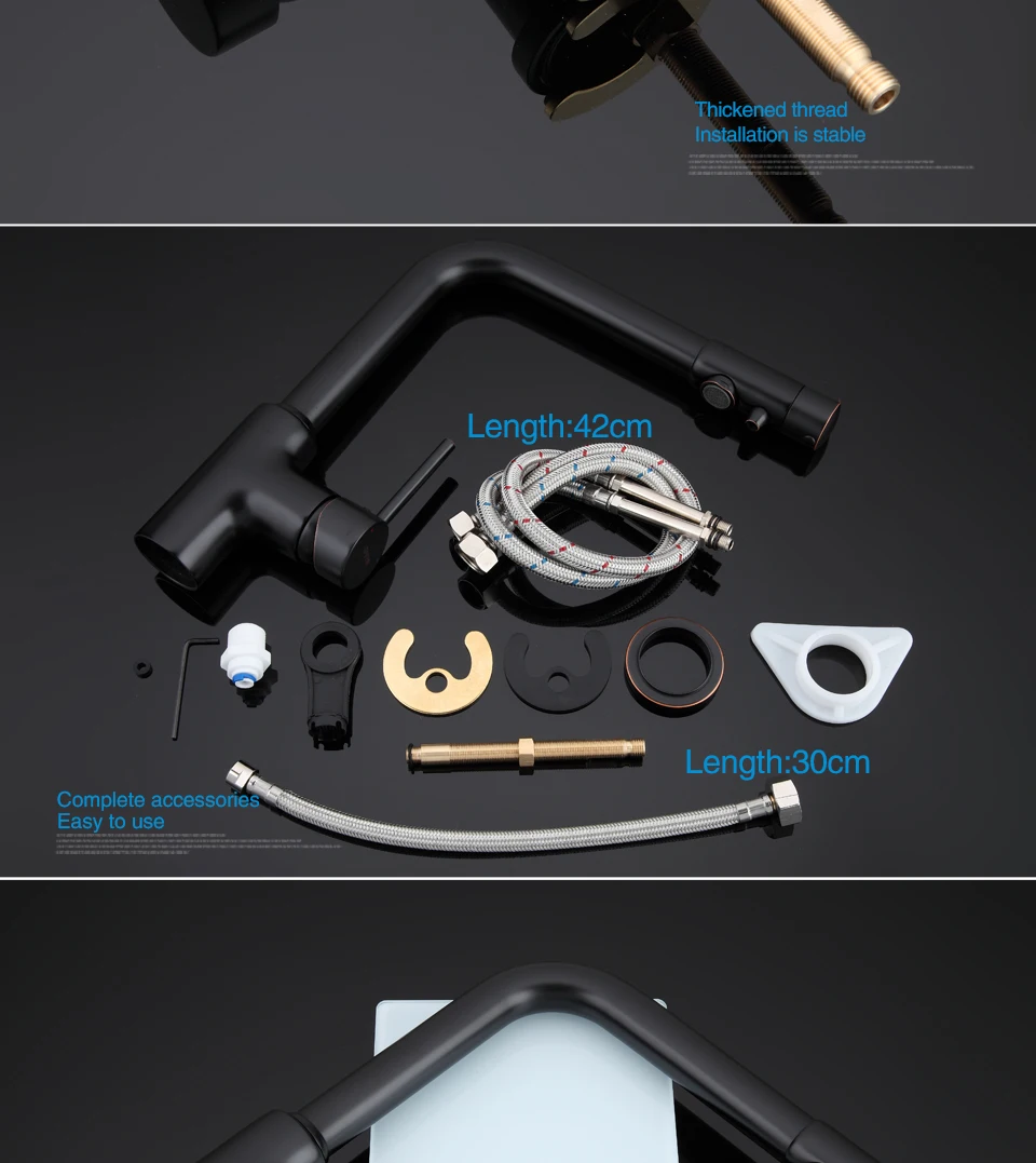Gappo 1set High Quality Black Kitchen Sink Faucet Torneira Multi ...