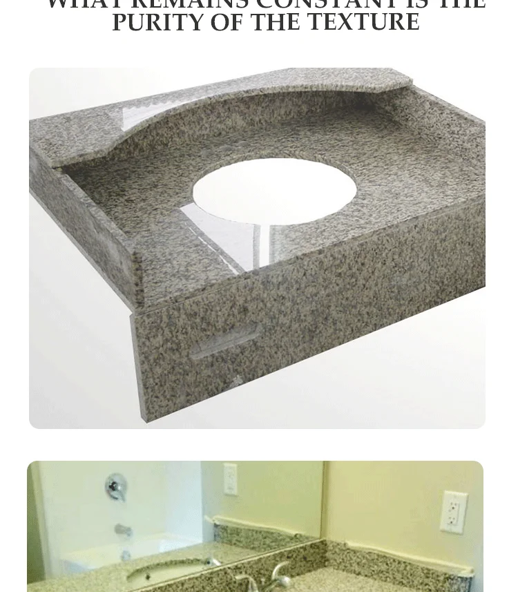 G603 All In One Bathroom Sink And Countertop Grey Integrated