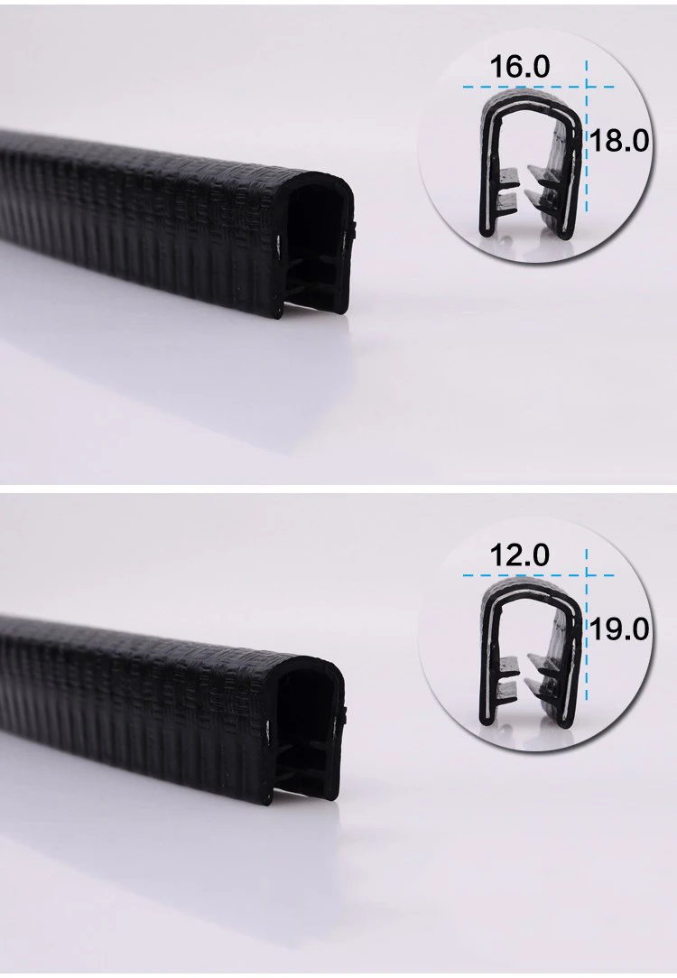 U Shape Steel Insert Car Auto Door Decorative Edge Trim Rubber Pvc Epdm