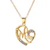 BN -A Fashion mom 925 sterling silver gold necklace for morther's day