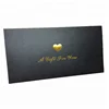 WXF-61 Hot gold stamping custom logo color paper envelope/ black card envelope with gold foil logo/ silver stamp black envelope
