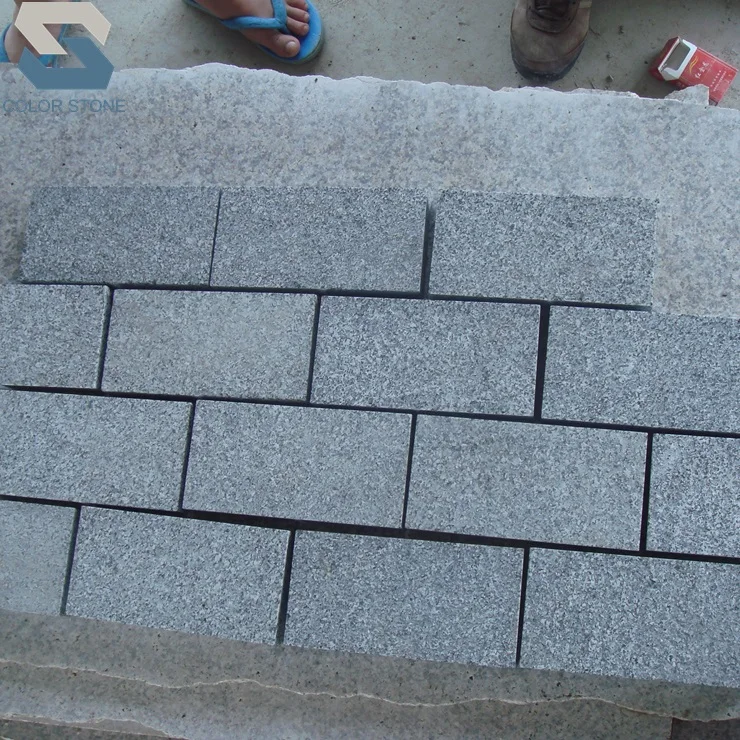 Flamed Chinese G654 Dark grey stone granite brick pavers