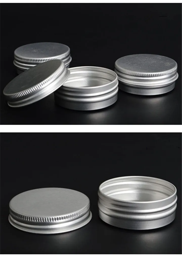 Luxury 10g 20g 30g silver aluminum can with screw lid for food