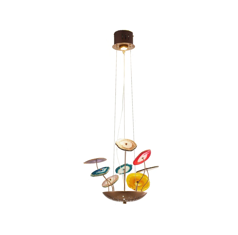 modern simple design factory price decorative hanging chandelier lighting agate led lamp pendant light