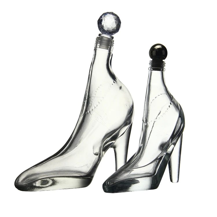 Hand Blown Borosilicate Glass High Heel Shoe Shape Glass Bottle For