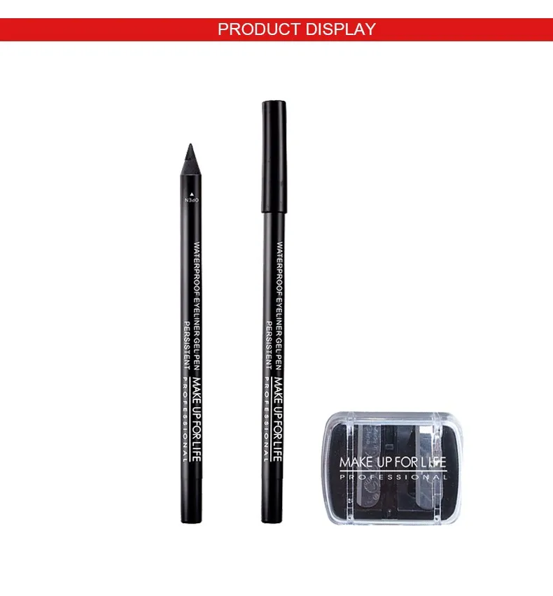OEM private label makeup black eye liner pencil waterproof longlasting liquid gel eyeliner stamp