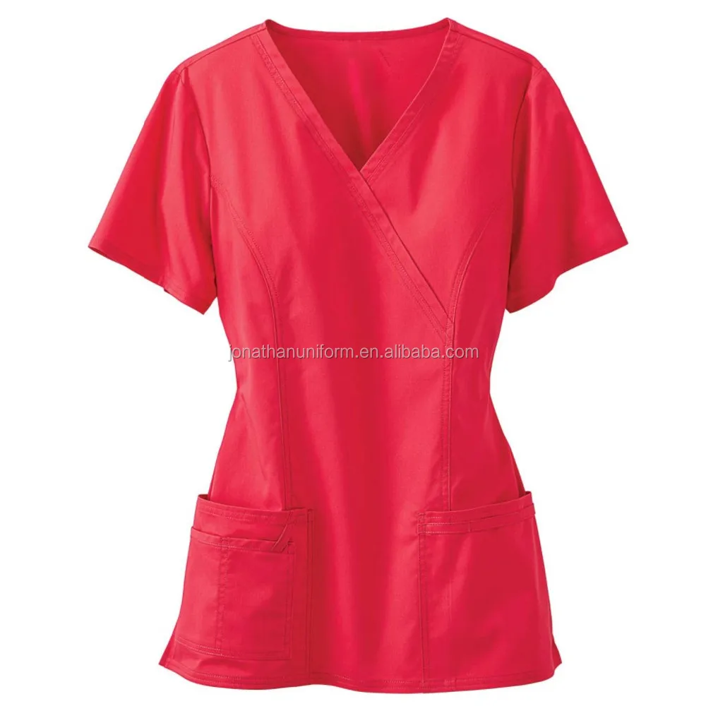 Download Factory Price Mock Wrap V-neck Medical Nurse Scrubs ...