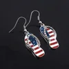 2019 New Fashion Jewelry American Flag Flip Flops Earrings