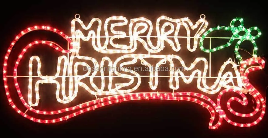 Led Merry Christmas Sign - Buy Merry Christmas Led Sign,Merry Christmas Motif Light,Led Rope