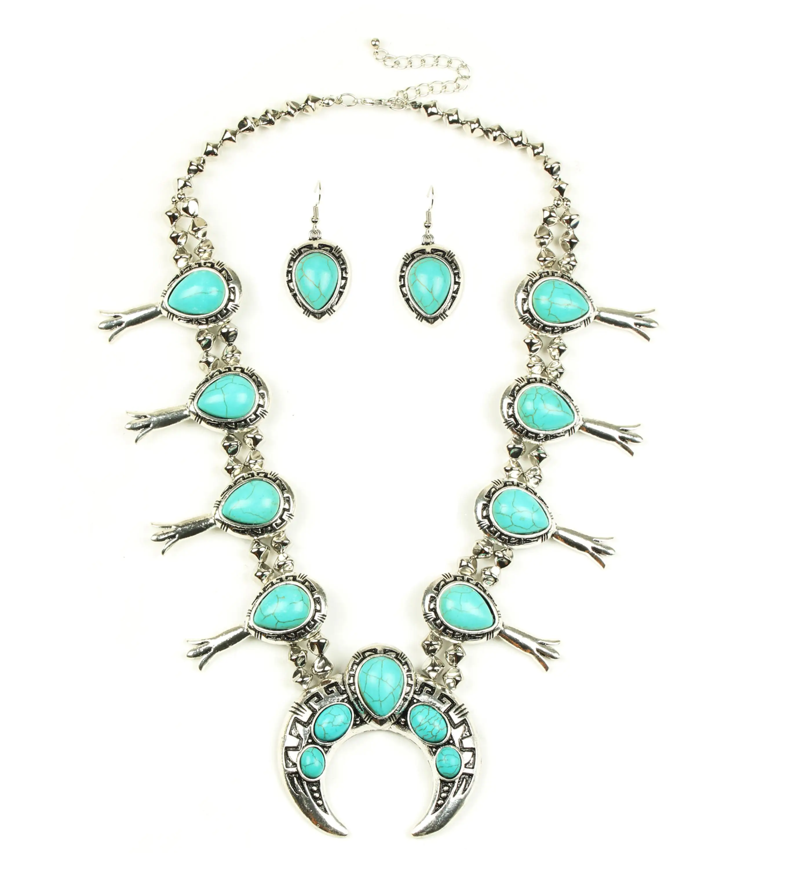 Latest New Squash Blossom Necklace,Turquoise Squash Blossom Earring ...