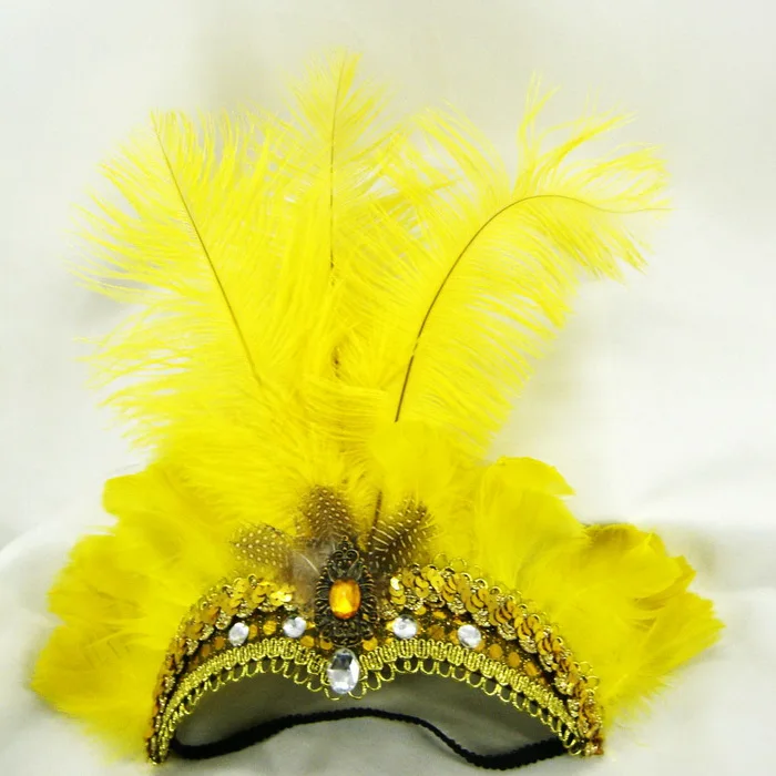 Party Carnival Yellow Natural Feather 