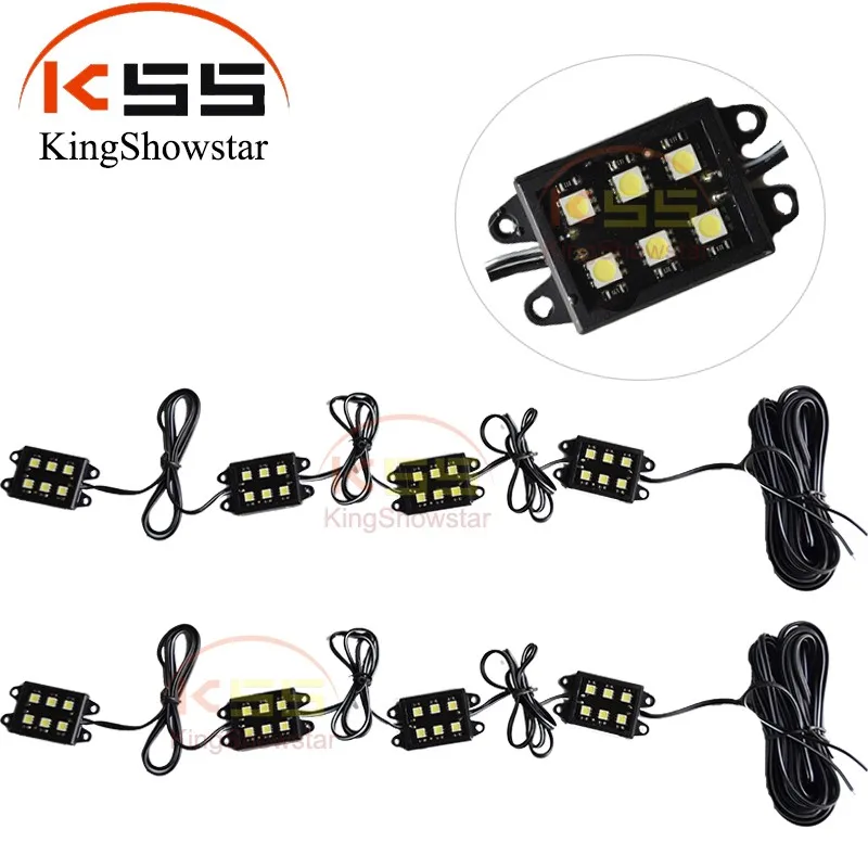 2 Piece Set Universal White LED Bed Rail Light Kit Truck Bed Light 48 Super Bright LED with Switch