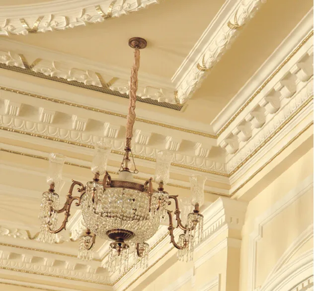 Interior Decorative Rococo Style Plaster Ceiling Moulding Gypsum