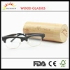 top quality dark wood frame eyeglasses with bamboo case