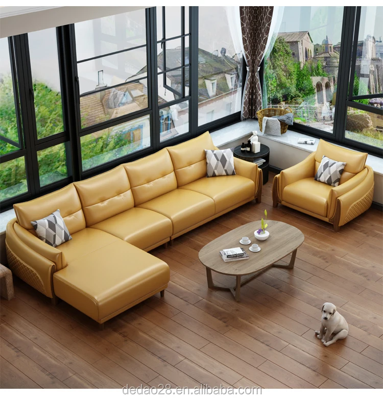 Italy leather sofa Super design for living room Sectional Sofa Set