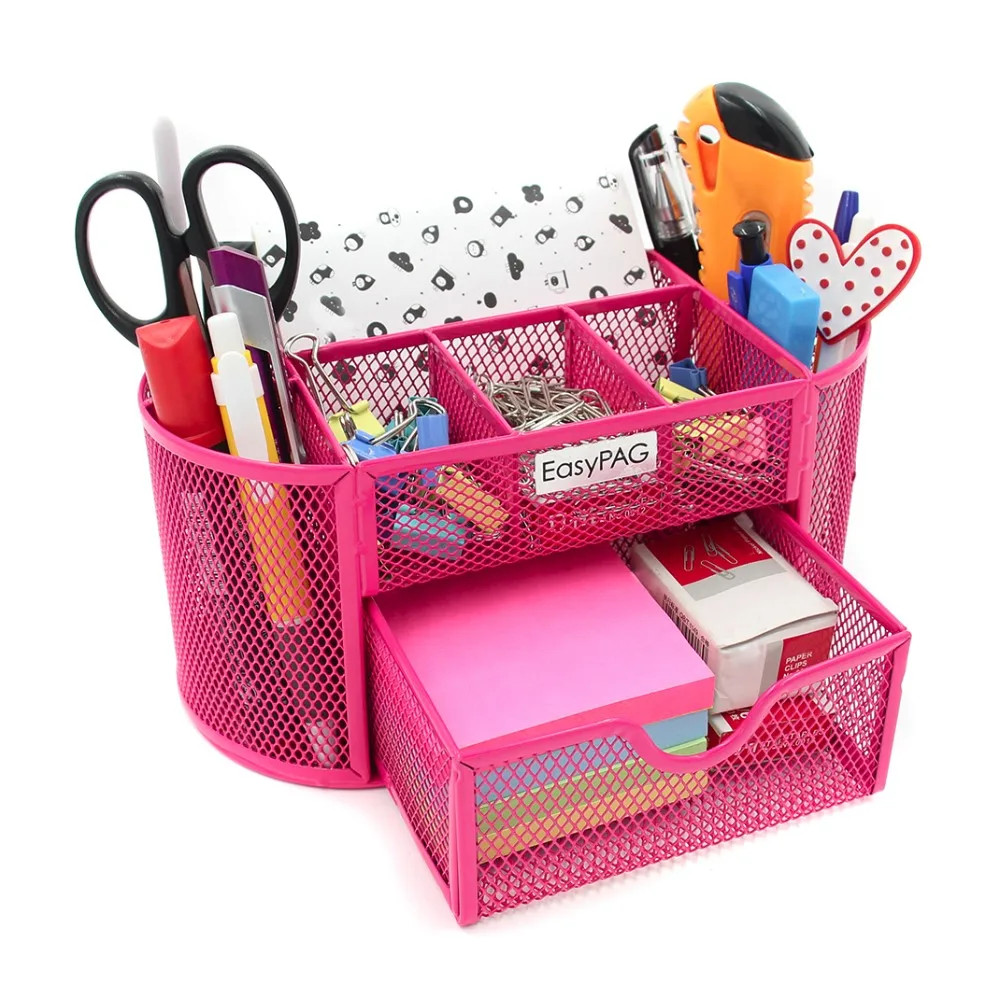 Office Amp School Supplies Pink Power Coated Metal Mesh Desk