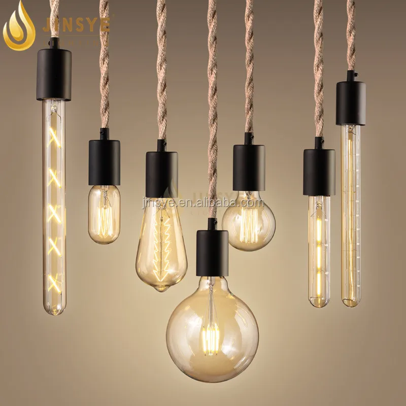 Loft Style Retro Lights Jute Rope Pendant Lamp Lights Jute Rope Pendant Lamp