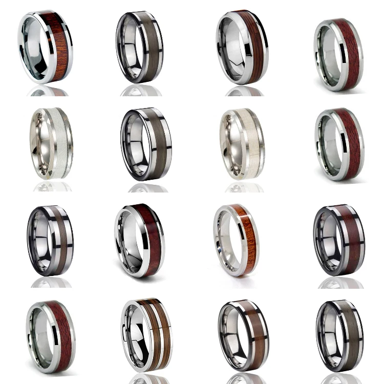 Hot Sale Wood Tungsten Ring Class Ring Women's Tungsten Carbide ...