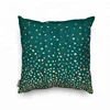Modern Home Textile Luxury Leave Golden Leaf Foil Sublimation Print Gold Dots Cushion Cover