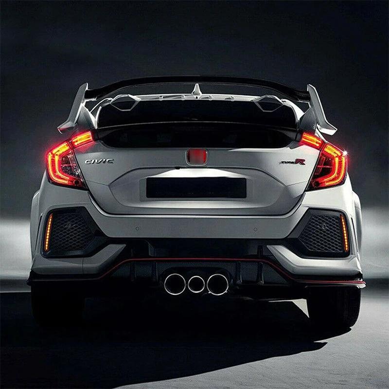 Type-R or SI 4-Door Sedan GTINTHEBOX Red Lens Full LED Bumper Reflector Lights Tail Brake Rear Fog Lamps for 2017-up Honda Civic Hatchback