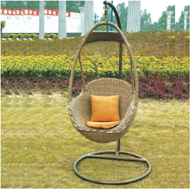 Double Seat Garden Swing Seat Patio Furniture With Wrought Iron Two