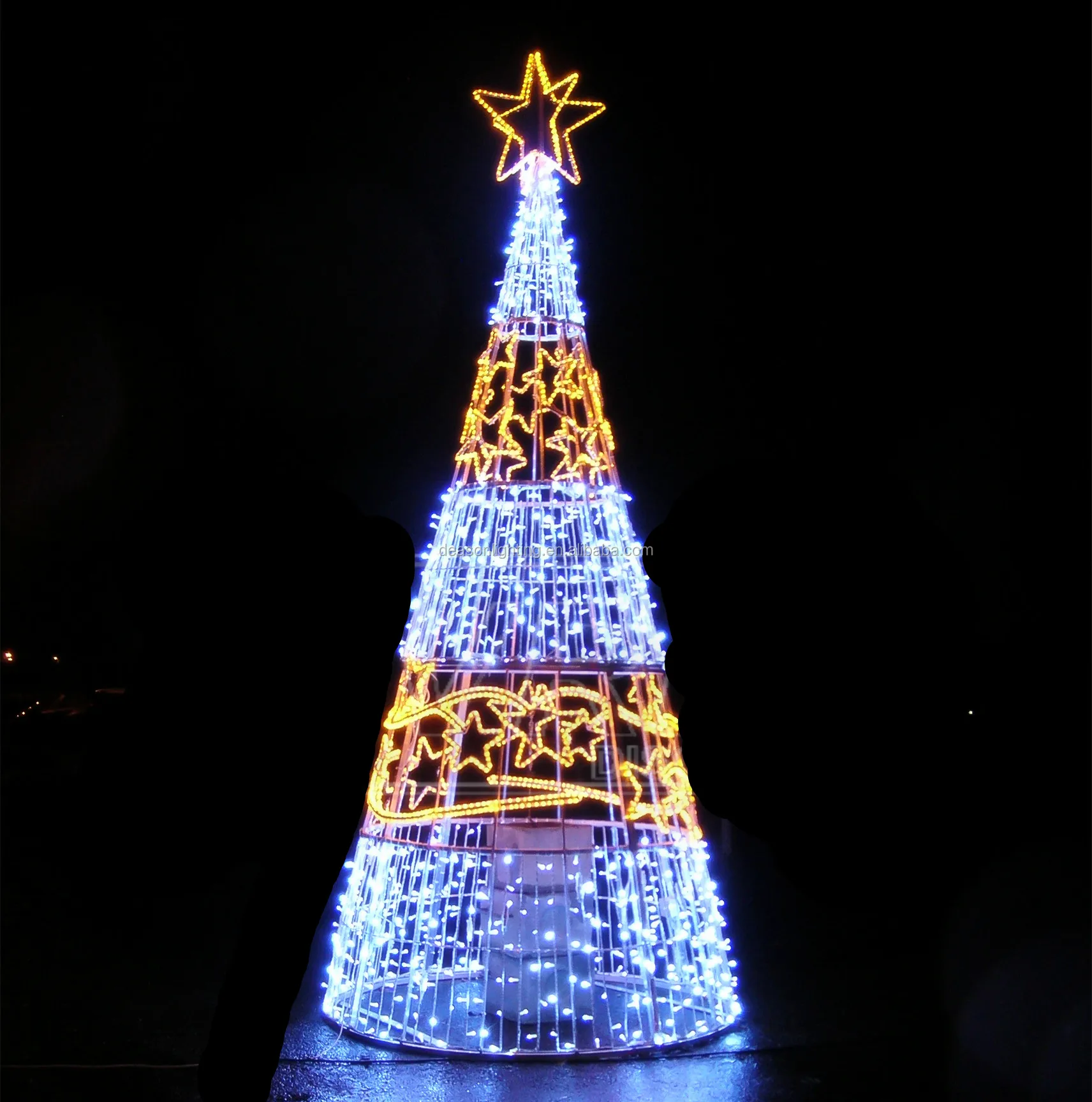 Lighted Christmas Cone Tree - Buy White Outdoor Lighted Christmas Trees ...