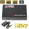 2160P 1080P 3D FULL HD 4 Port 4K HDMI Splitter 1X4 1x2 1 x 4 1 In 4 Out Hub Repeater Amplifier Switcher HDTV
