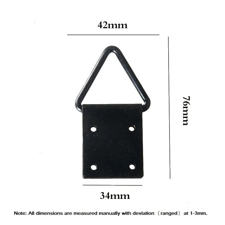 Black Triangle Photo Picture Frame Wall Mount Hook Hanger With 4 Hole