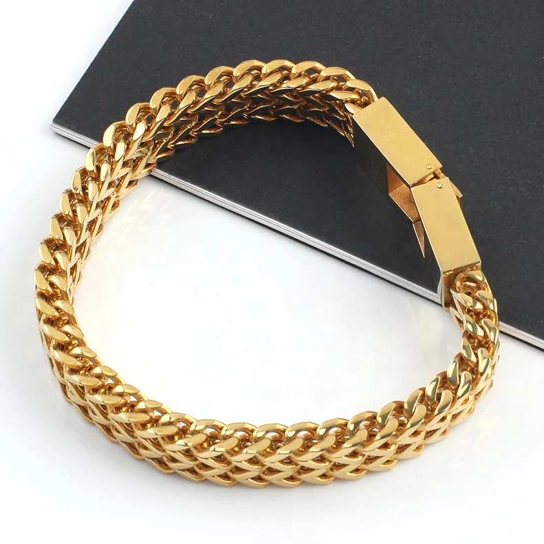 Borsari BR-TRA18Y Stainless Steel & 18K Gold Men's Bracelet main image 1