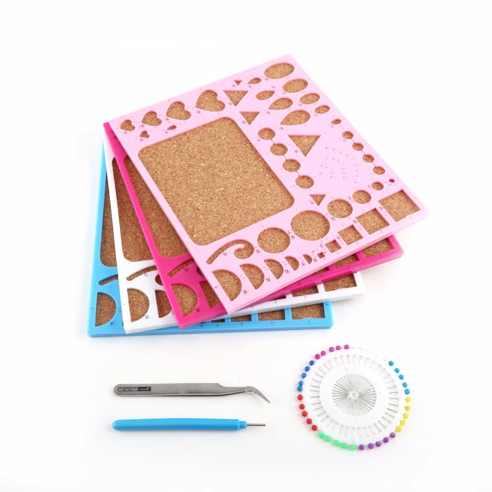 DeWin Paper Quilling 枚 红色 Quilling Template Board DIY Paper Craft Template Board Tweezer with Pins and Slotted Pen Quilling Tools Kit New 4 Colors 