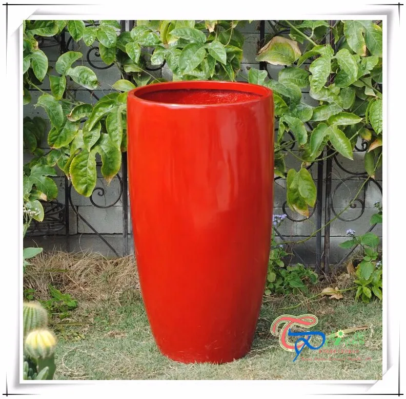 Hot Sale Glossy Fiberglass Bright Color Flower Pot Garden Planter Buy