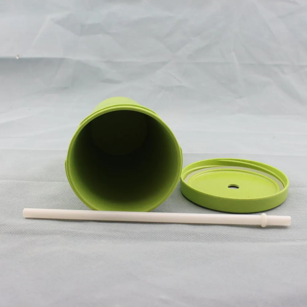Green Large Capacity Bamboo Fiber Bamboo Drinking Tumbler Cup With