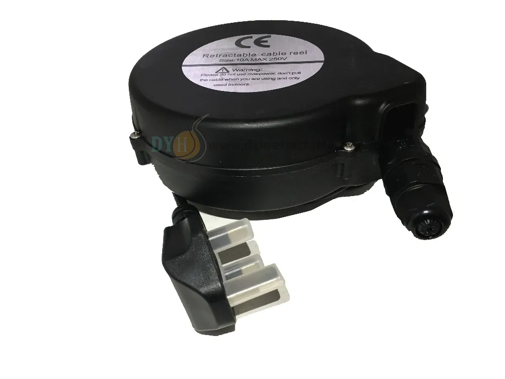 Uk 3pin Plug 15ft Extension Cable Retractable Automatic Cord Winder