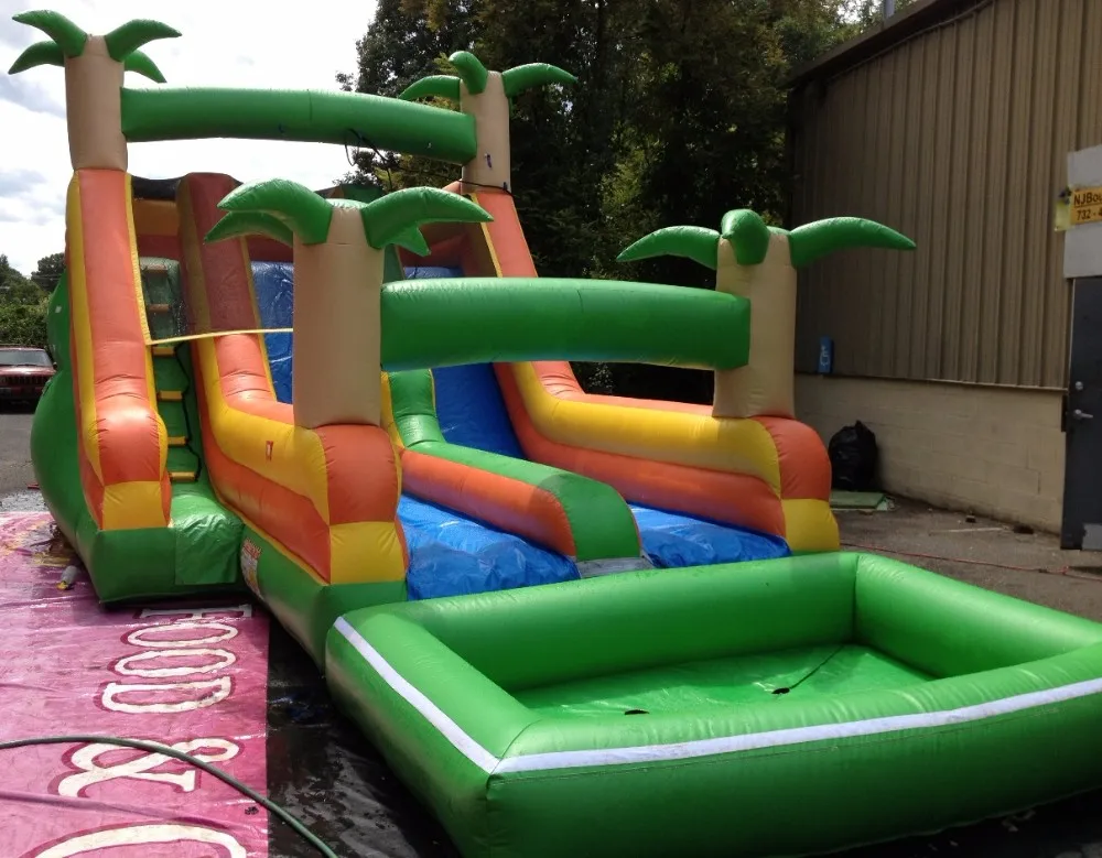 jungle inflatable pool slide commercial durable pvc inflatable
