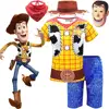Toy Story Arrival Boys Woody Costumes Kids Fancy Dress Hat Mask Halloween Costume For Kids Woody Role Play Cowboy Costume Suit