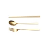 304 stainless steel tableware three-piece solid spoon fork chopsticks set titanium plated spoon for gift set