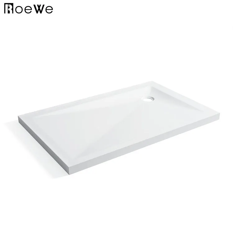 L-shape White Color Bathroom Solid Surface Shower Tray,Rectangle ...