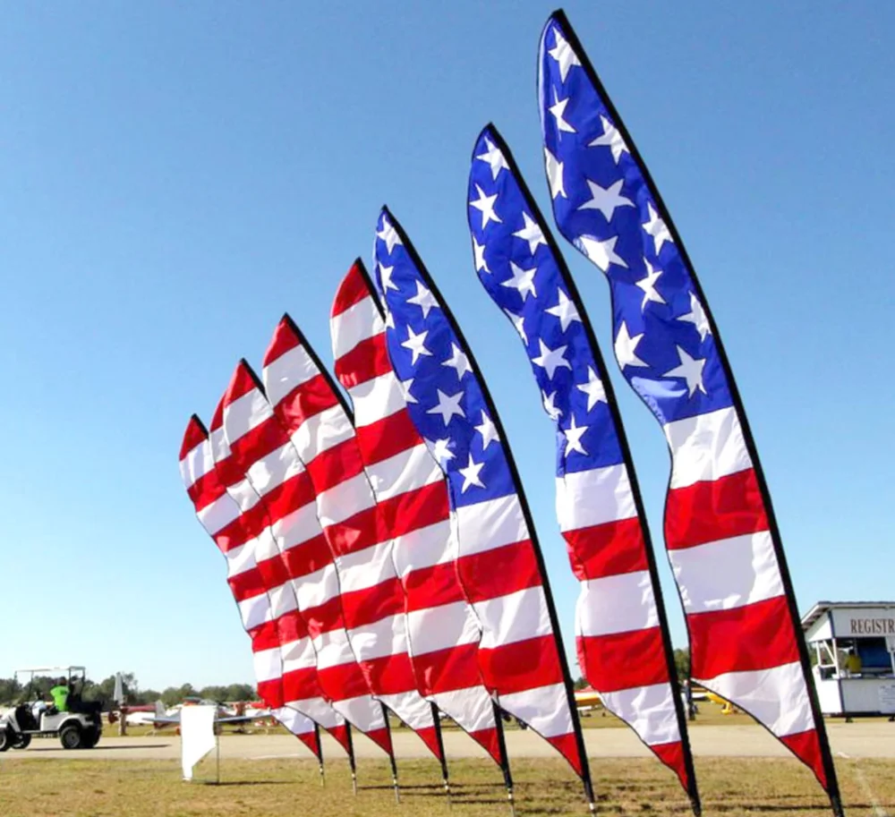 Outdoor Advertising Polyester Fabric Printing Logo Feather Flag Beach