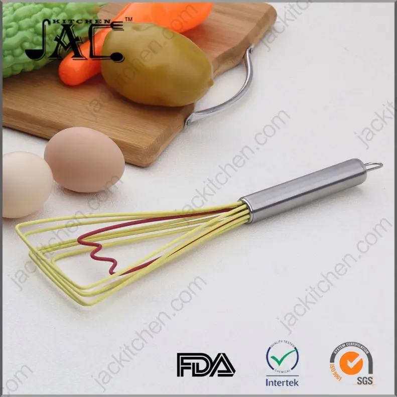 Stainless Steel handle and silicone flat whisk